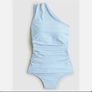 J. Crew Long-Torso Ruched One-Shoulder One-Piece